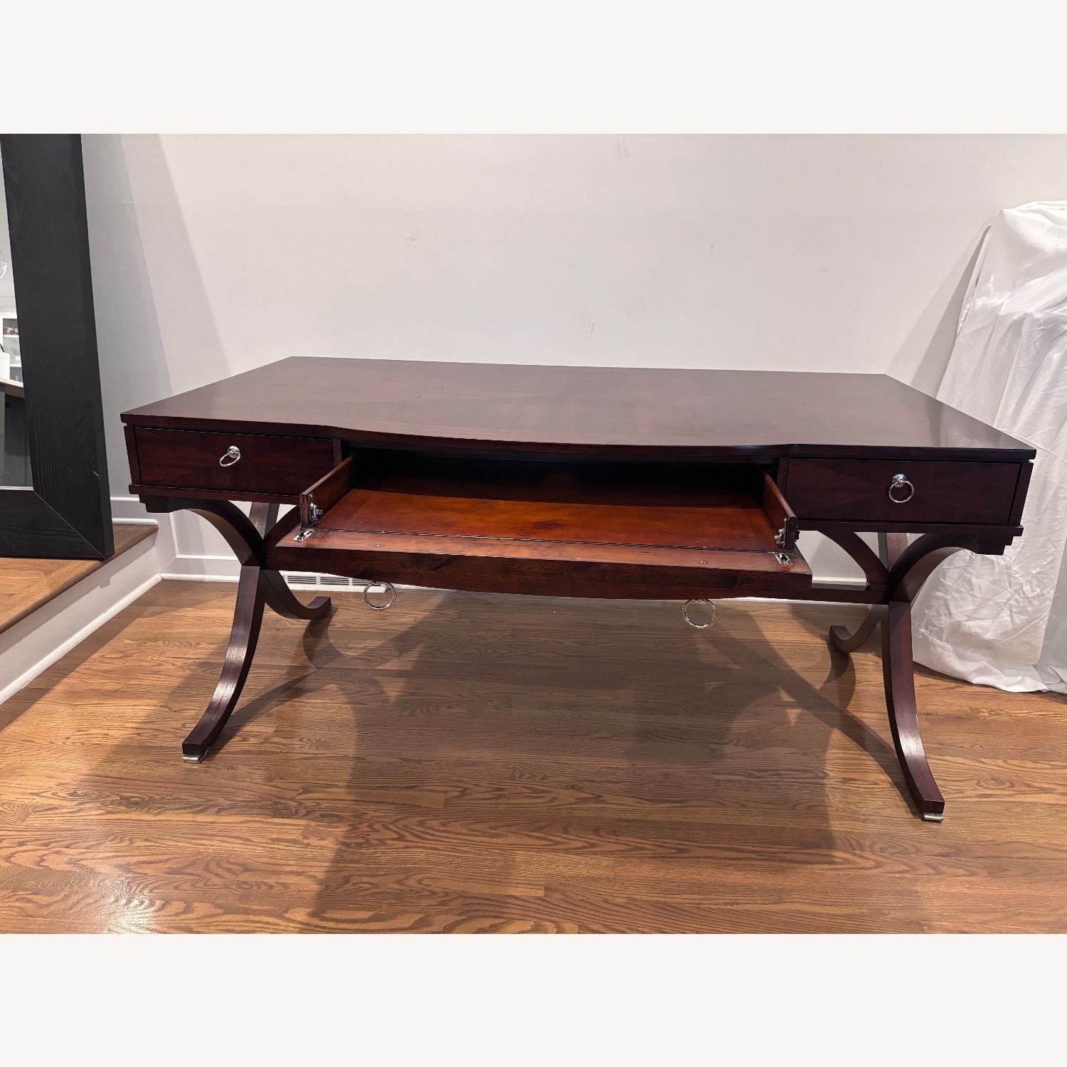 Dark Brown Wood Desk - image-2