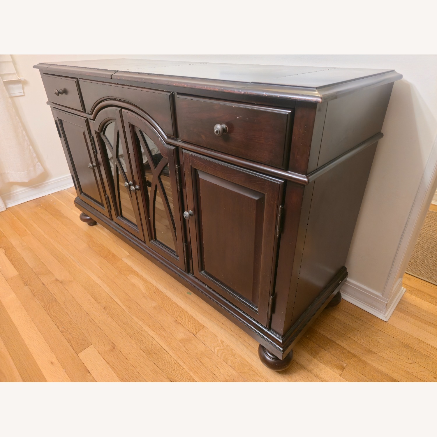Macy's Daria Dark Brown Wood Sideboard - image-3