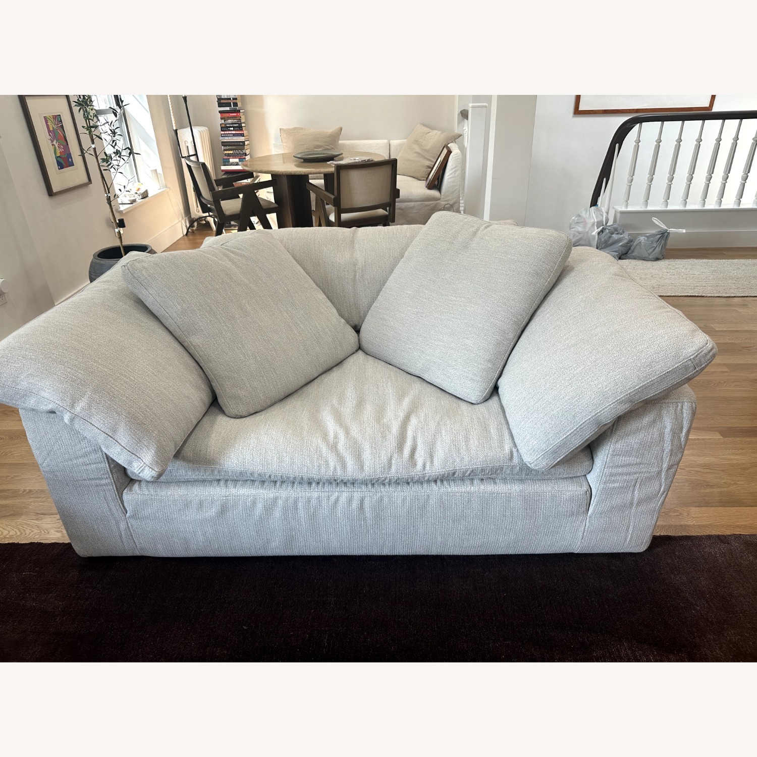 Restoration Hardware Cloud Light Gray Linen Loveseat - image-3