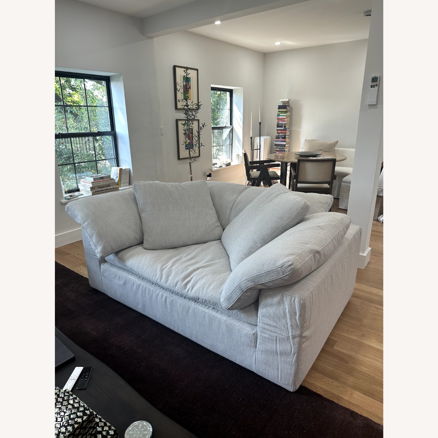 Restoration Hardware Cloud Light Gray Linen Loveseat - image-1