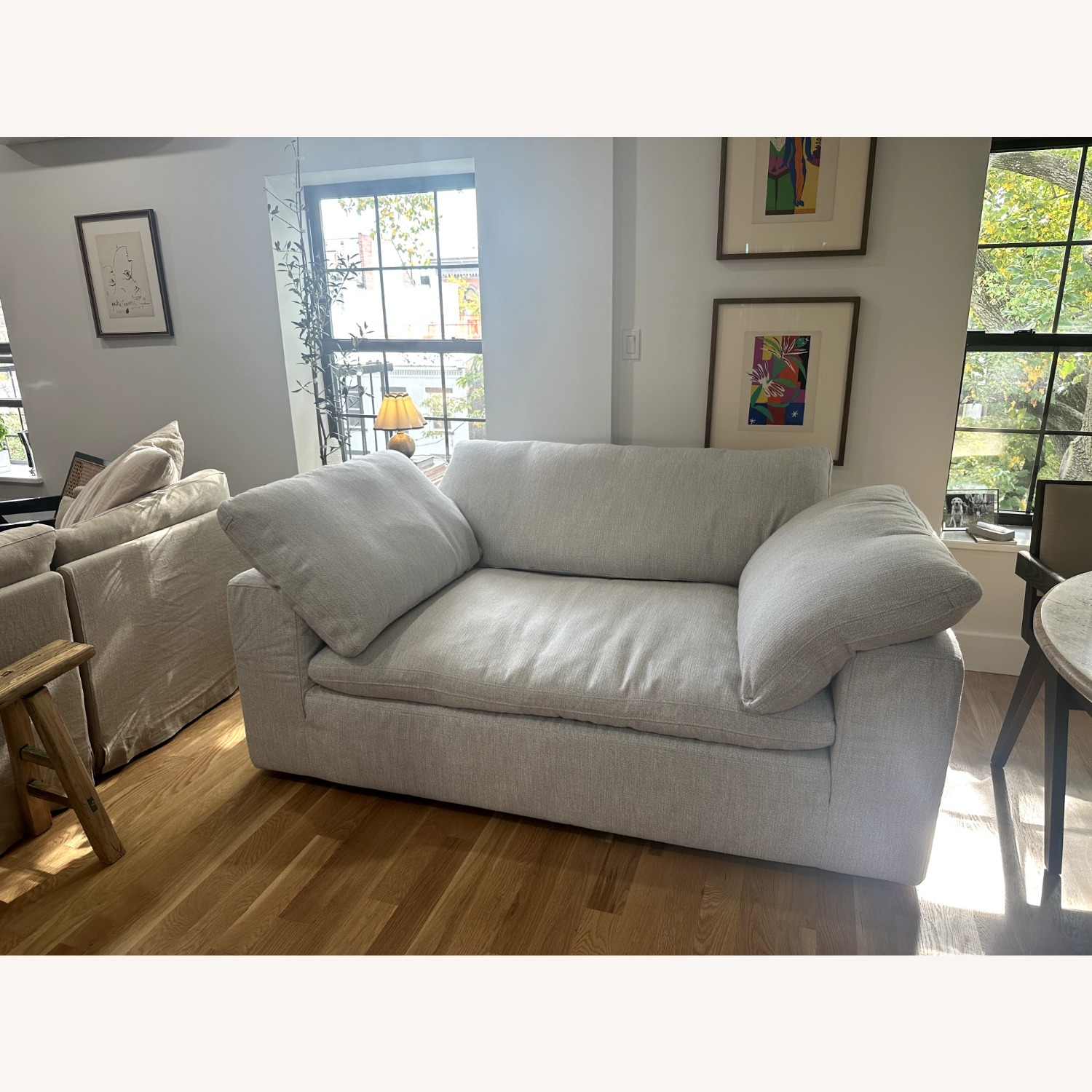 Restoration Hardware Cloud Light Gray Linen Loveseat - image-7