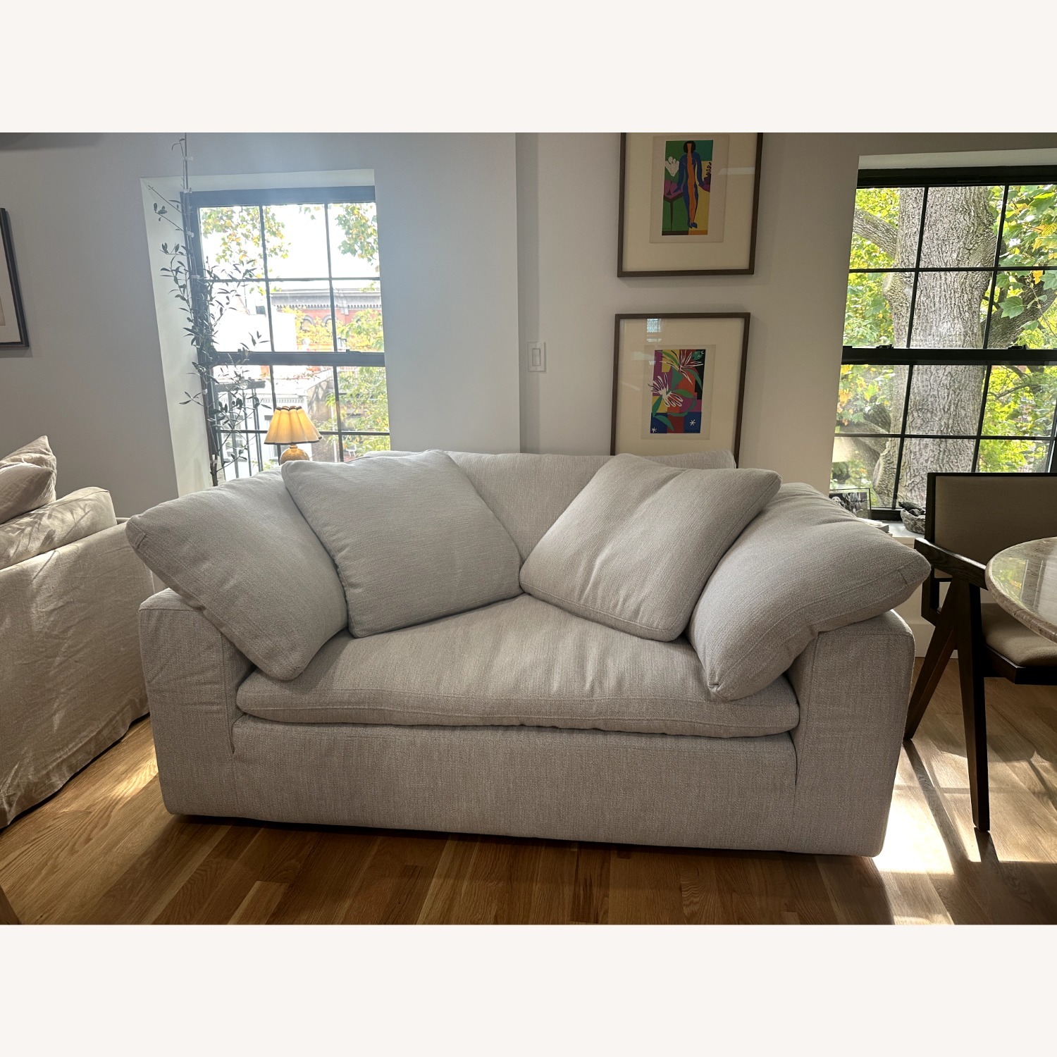 Restoration Hardware Cloud Light Gray Linen Loveseat - image-11