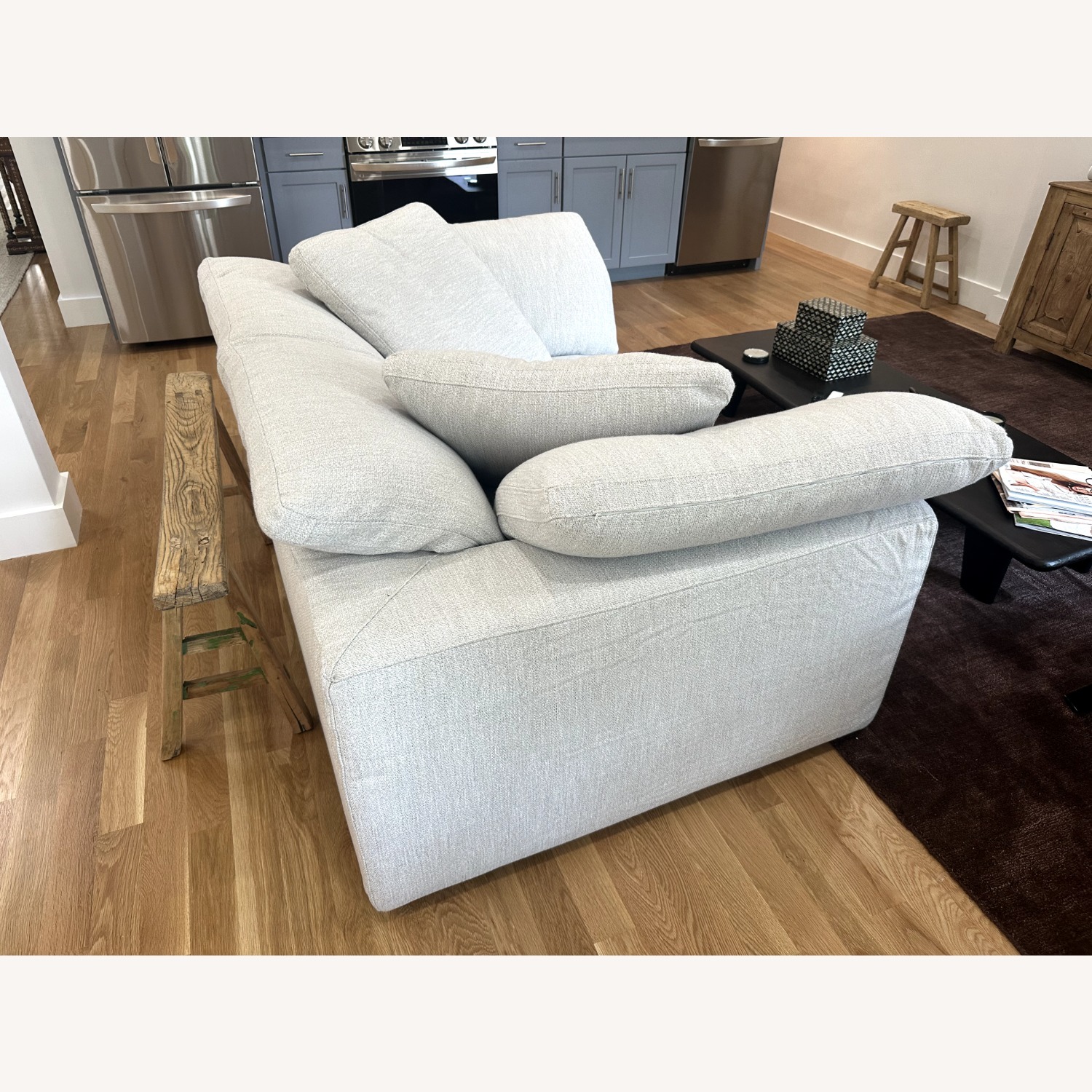 Restoration Hardware Cloud Light Gray Linen Loveseat - image-4