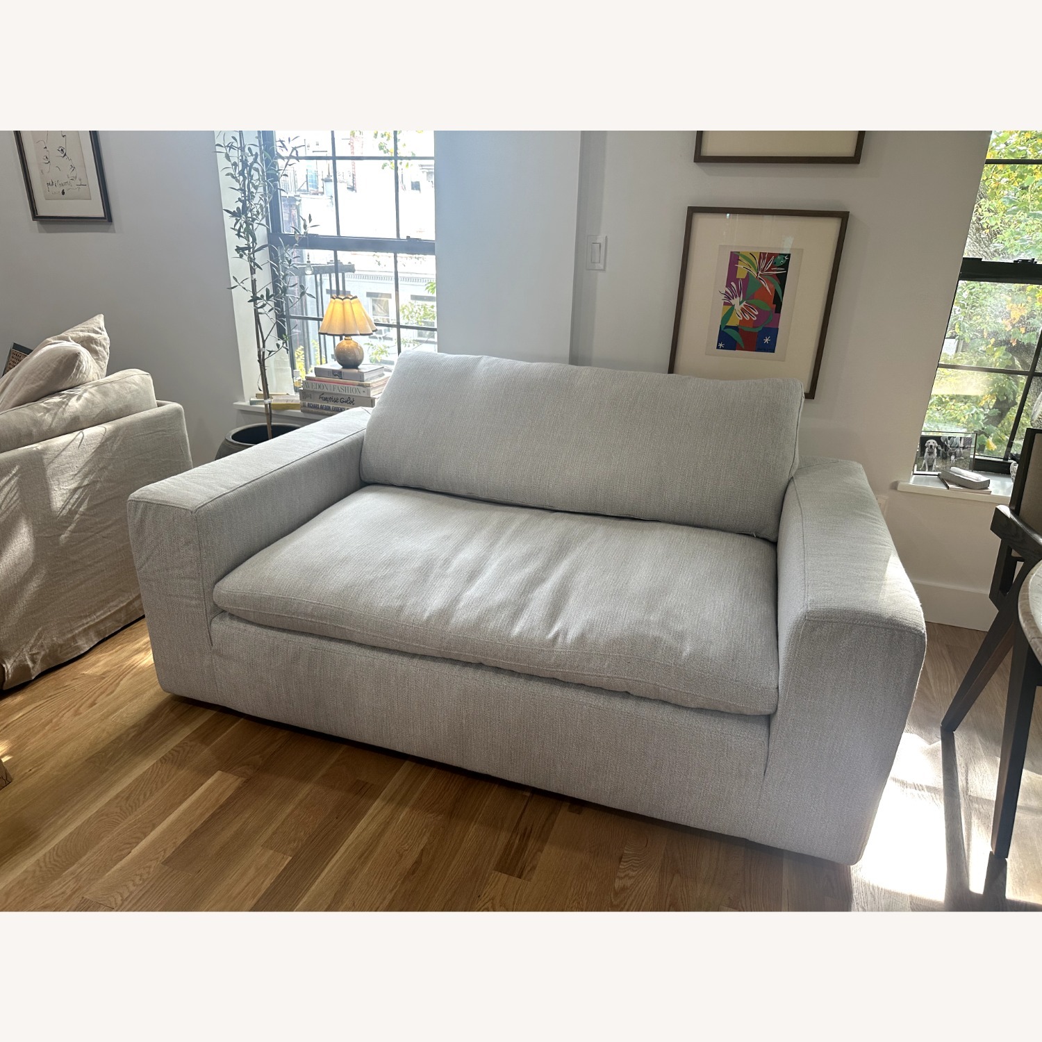 Restoration Hardware Cloud Light Gray Linen Loveseat - image-8