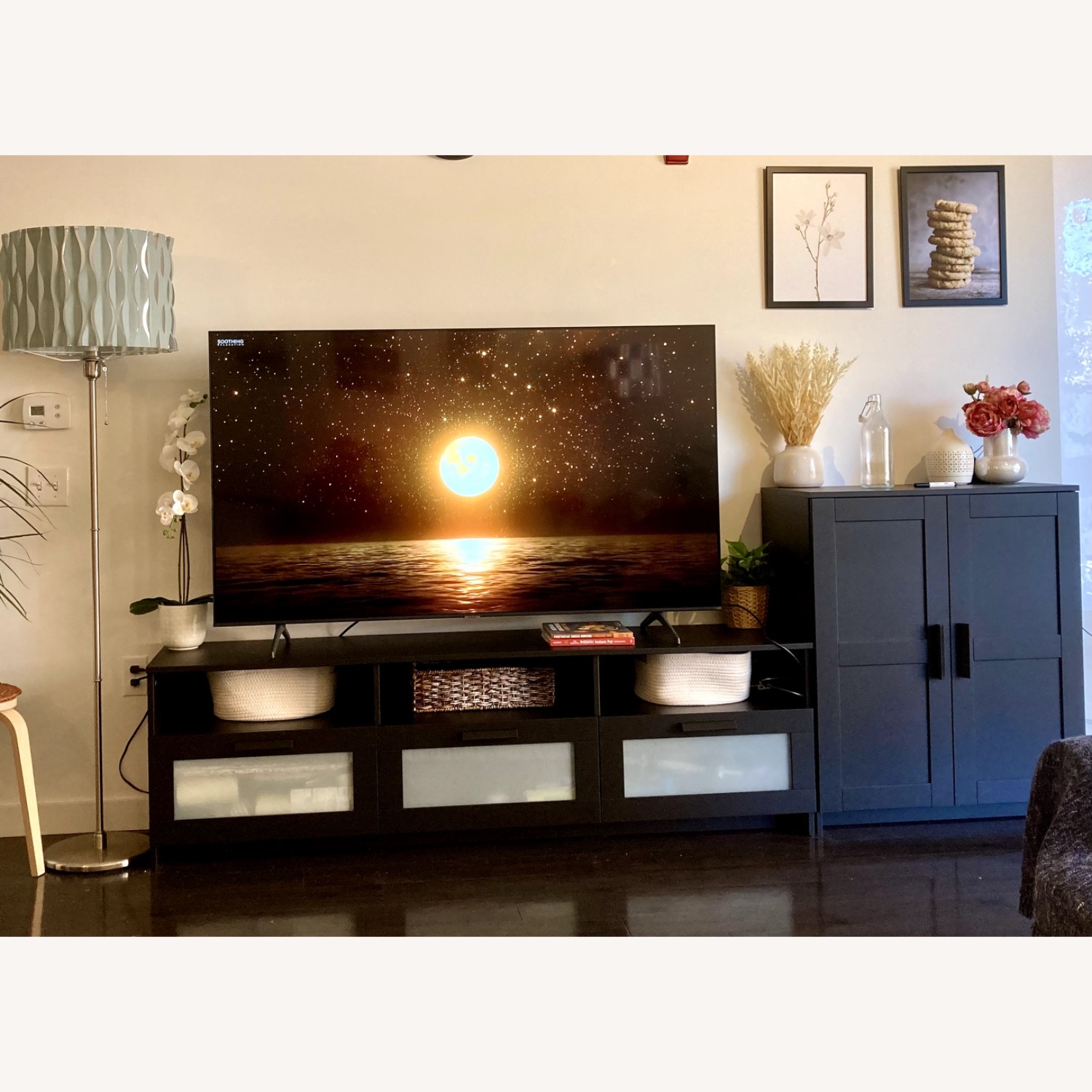 IKEA Brimnes Black Wood Media Storage - image-2