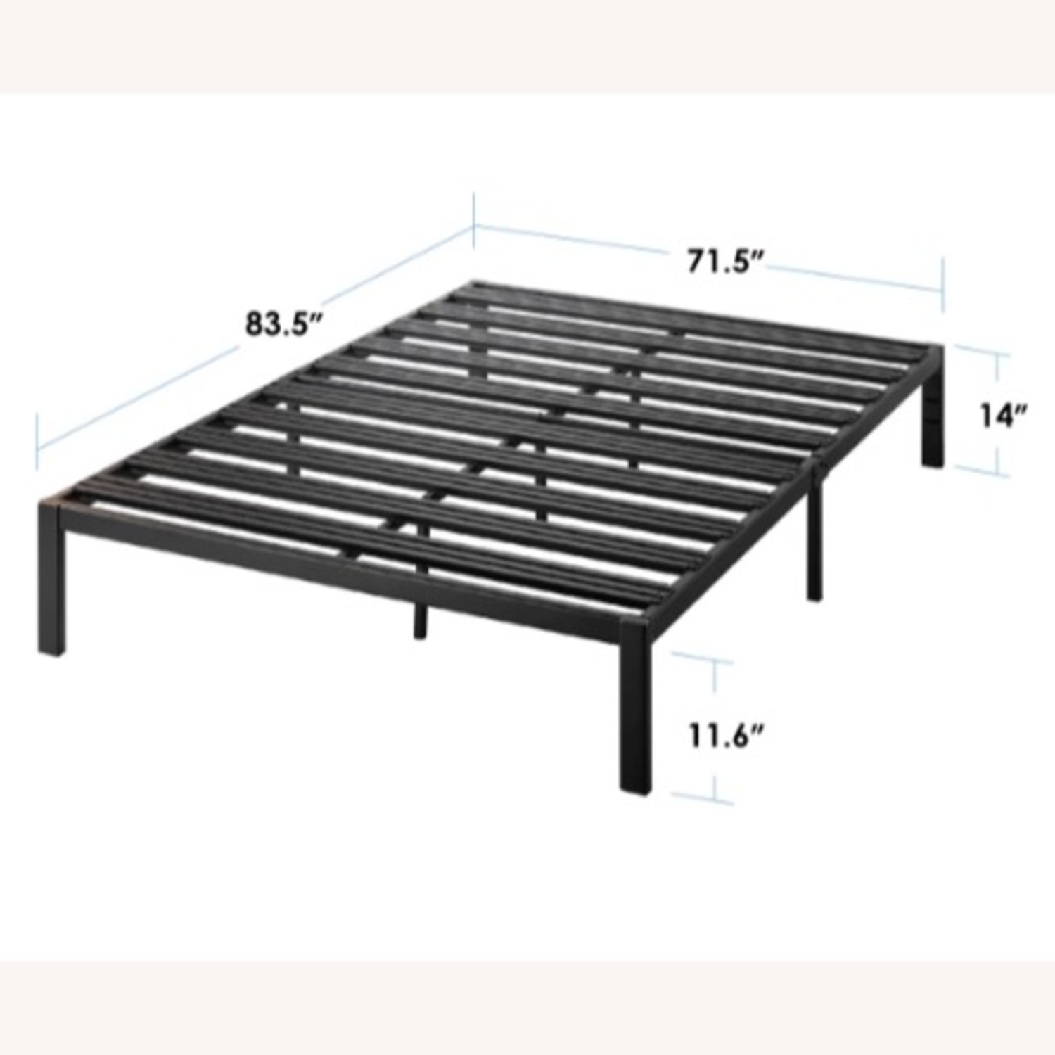Wayfair Black Metal Cal King Bed Frame - image-1