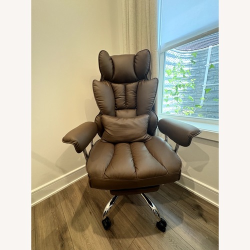 Used Amazon Dark Brown Leather Office Chair for sale on AptDeco