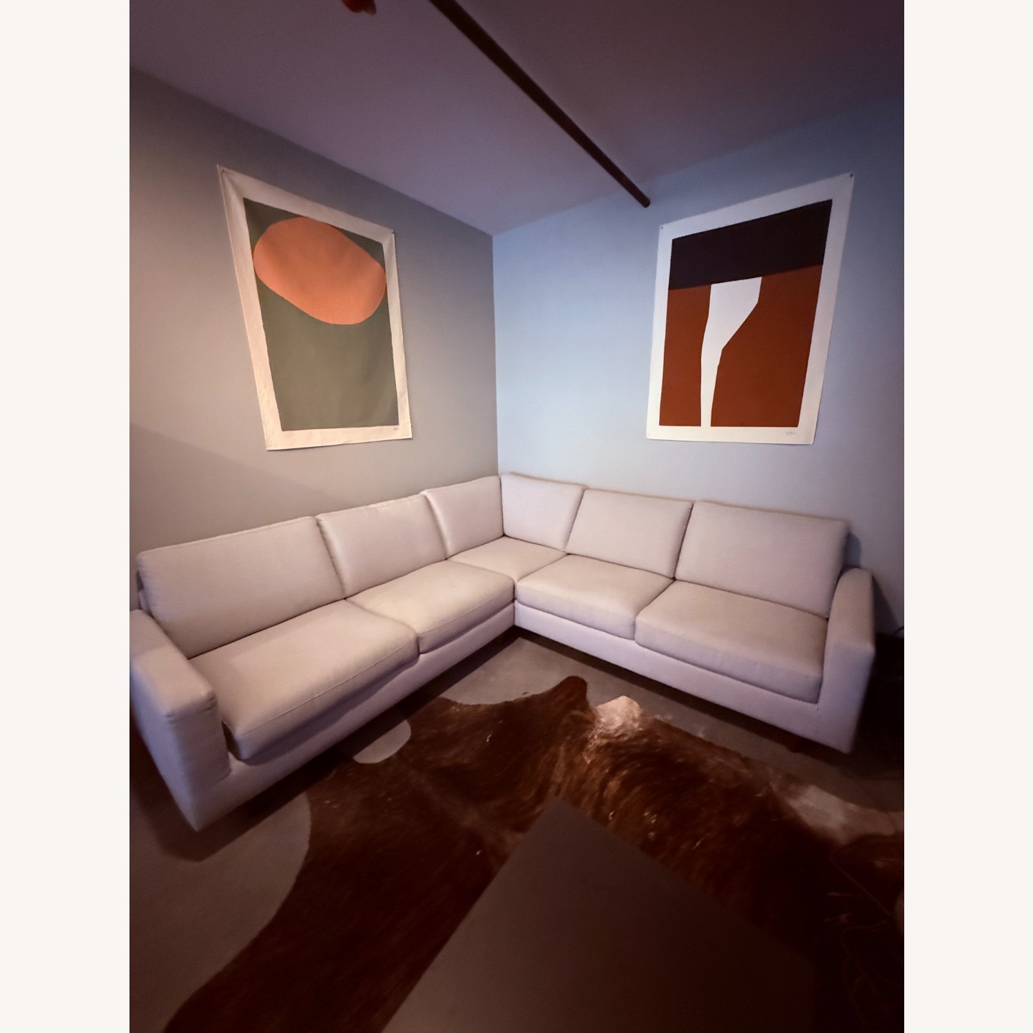 EQ3 Replay Light Gray Fabric 2 Piece Sectional - image-1