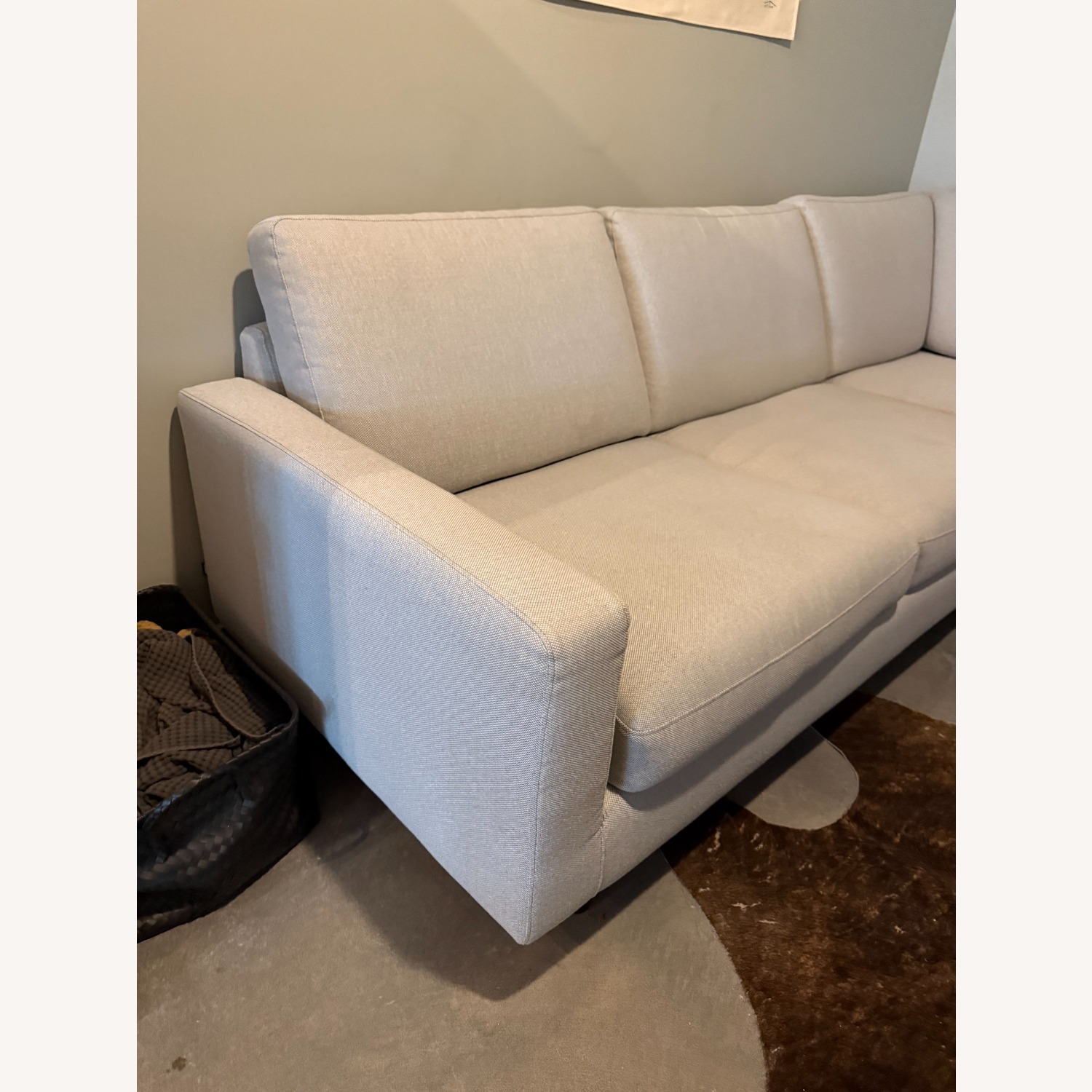 EQ3 Replay Light Gray Fabric 2 Piece Sectional - image-3