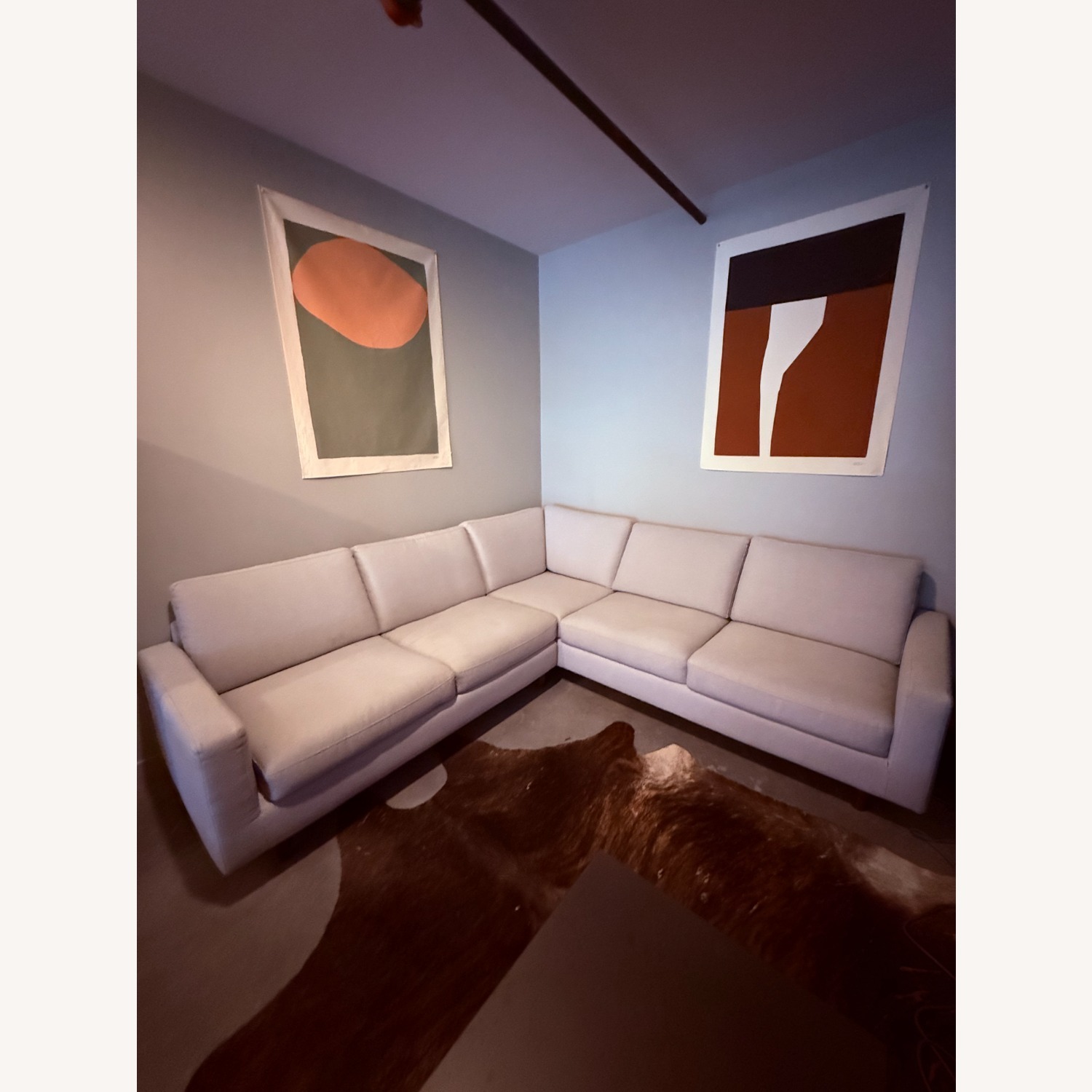 EQ3 Replay Light Gray Fabric 2 Piece Sectional - image-2