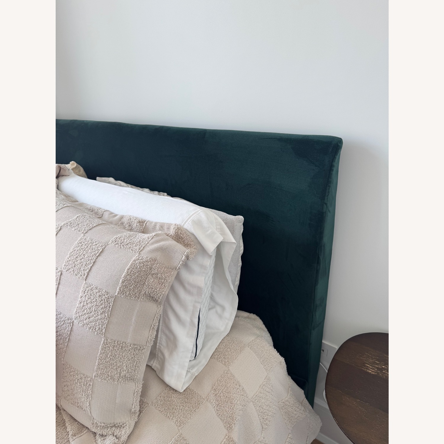 West Elm Andes Green Velvet Queen Bed - image-2