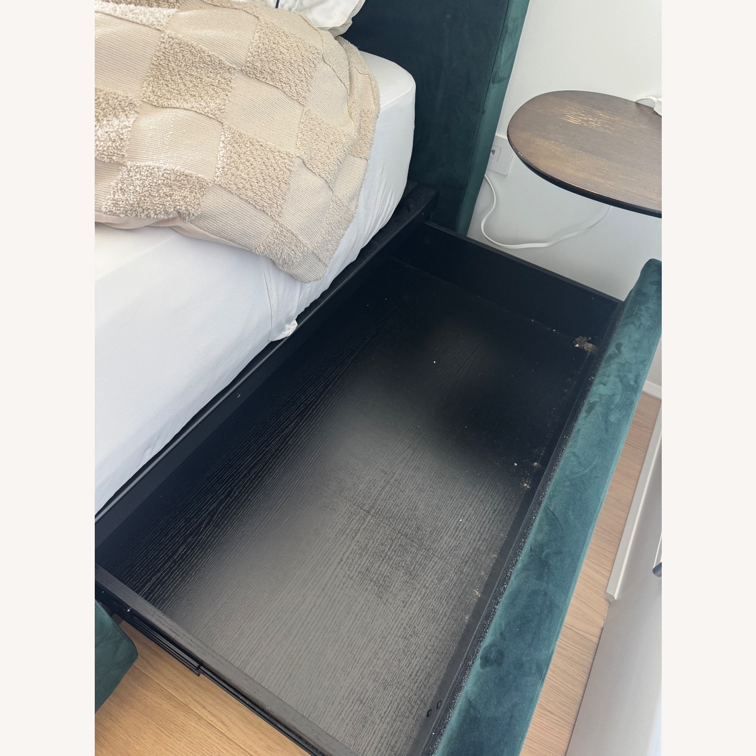 West Elm Andes Green Velvet Queen Bed - image-8