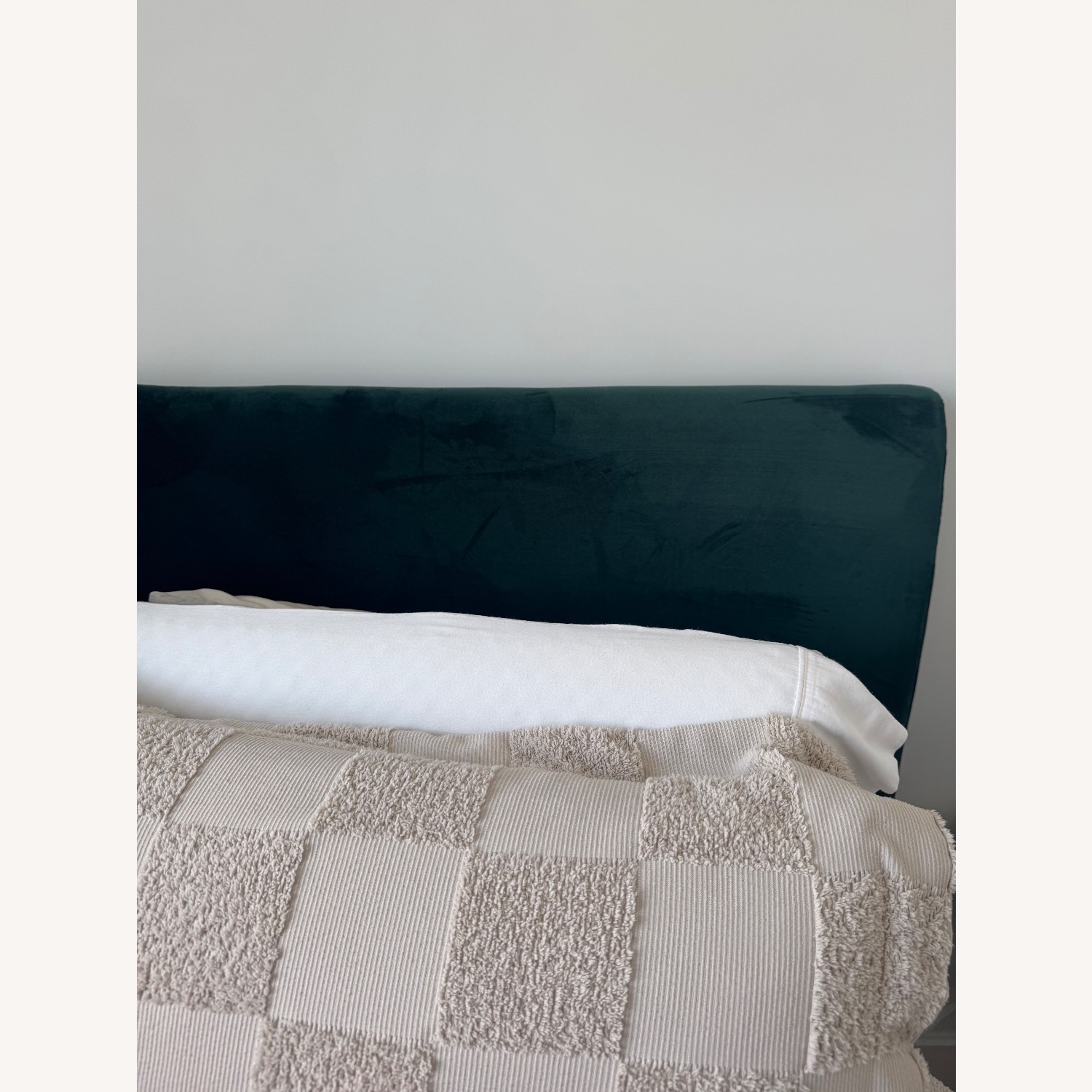 West Elm Andes Green Velvet Queen Bed - image-7