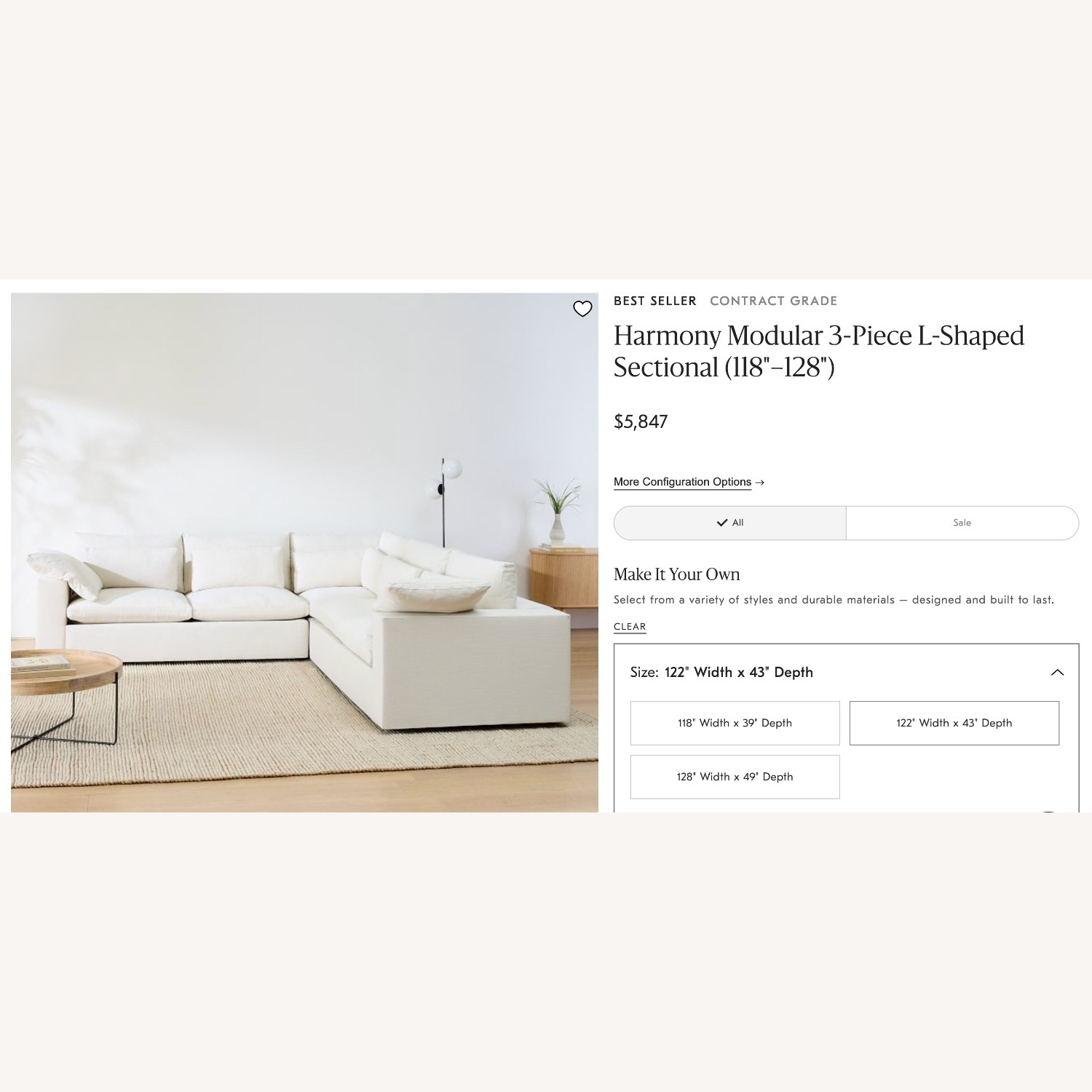 West Elm Harmony Modular Large Sofa  - image-3