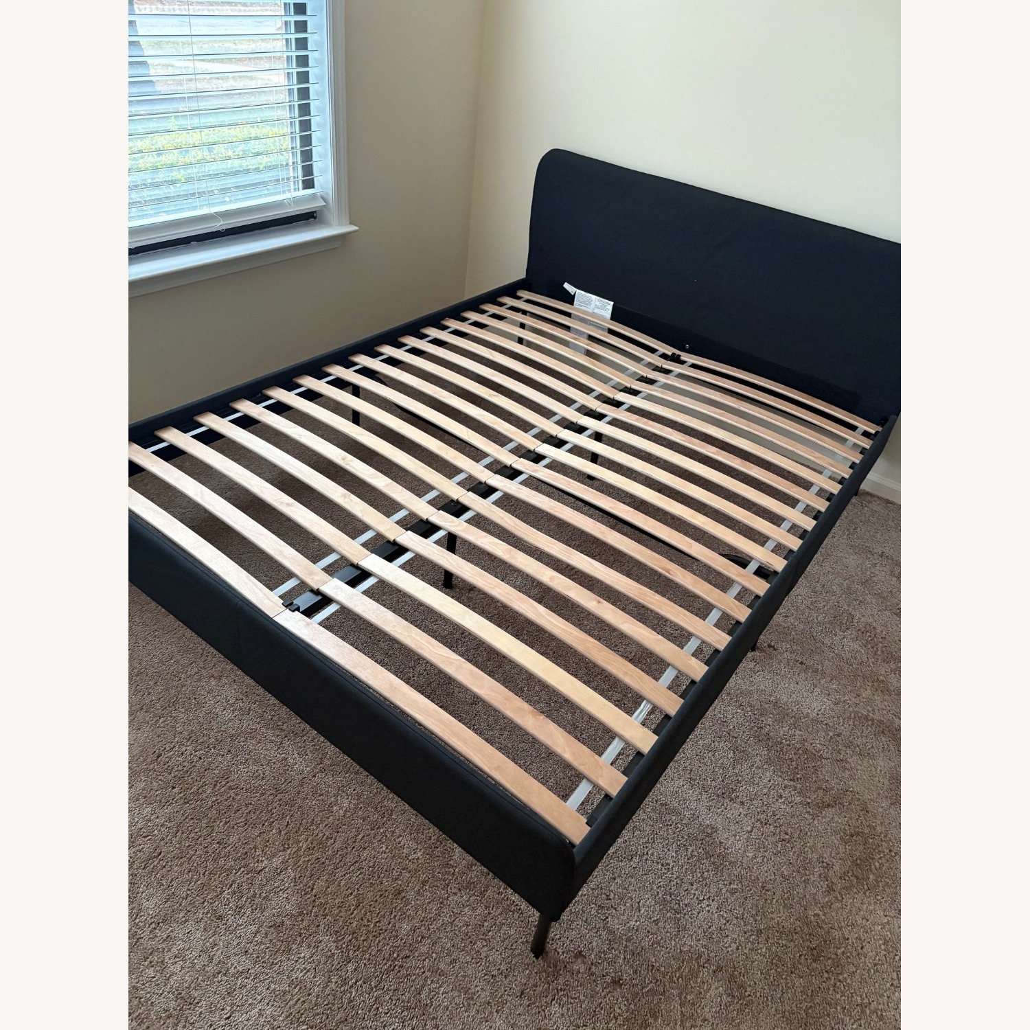 IKEA SLATTUM Dark Gray Queen Bed - AptDeco