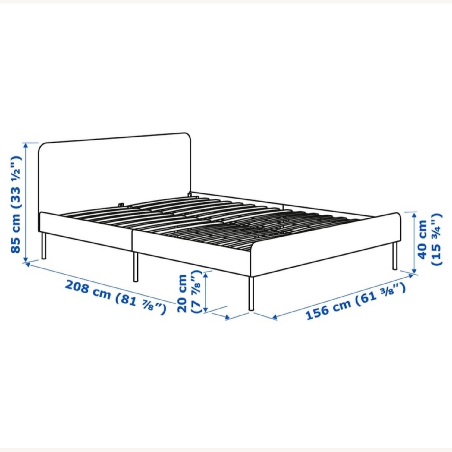 IKEA SLATTUM Dark Gray Queen Bed - image-4