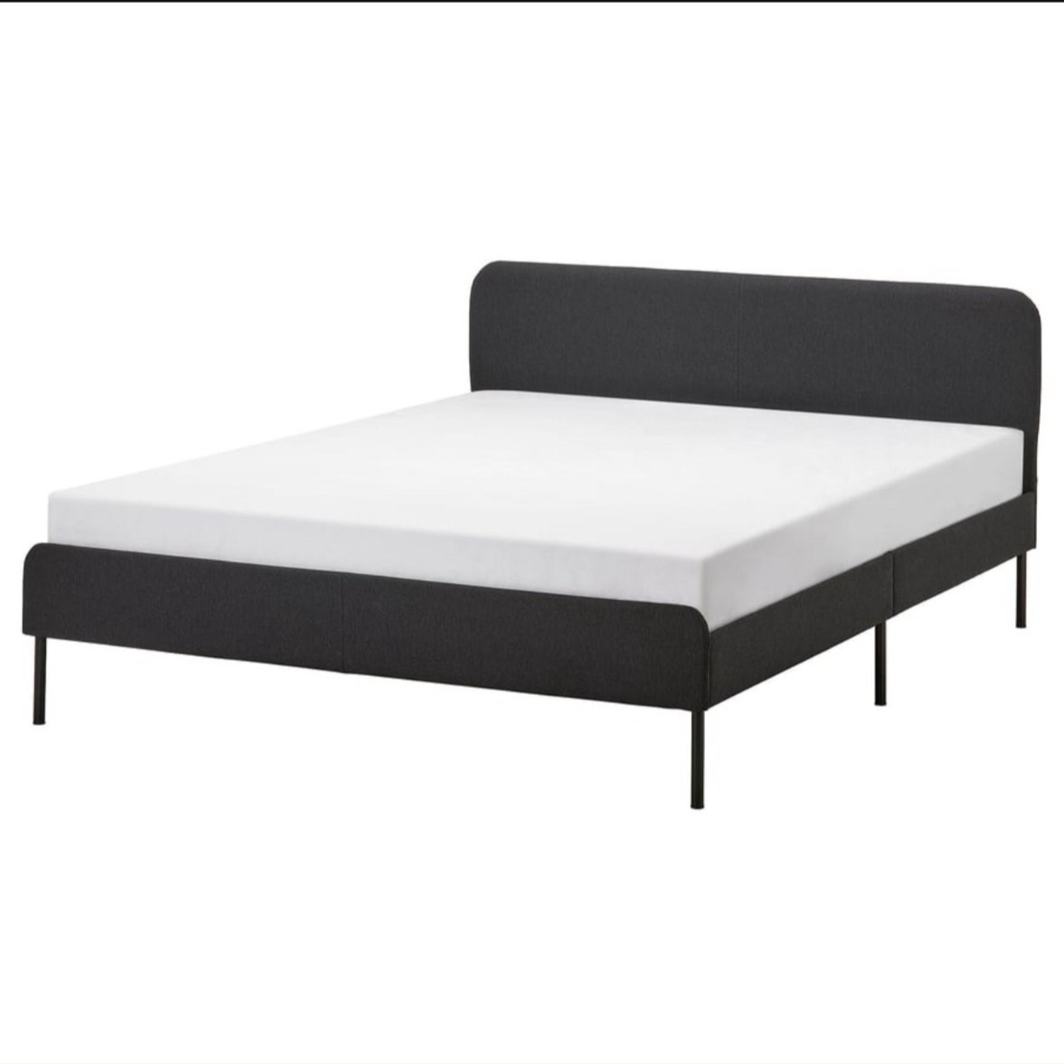 IKEA SLATTUM Dark Gray Queen Bed - image-1