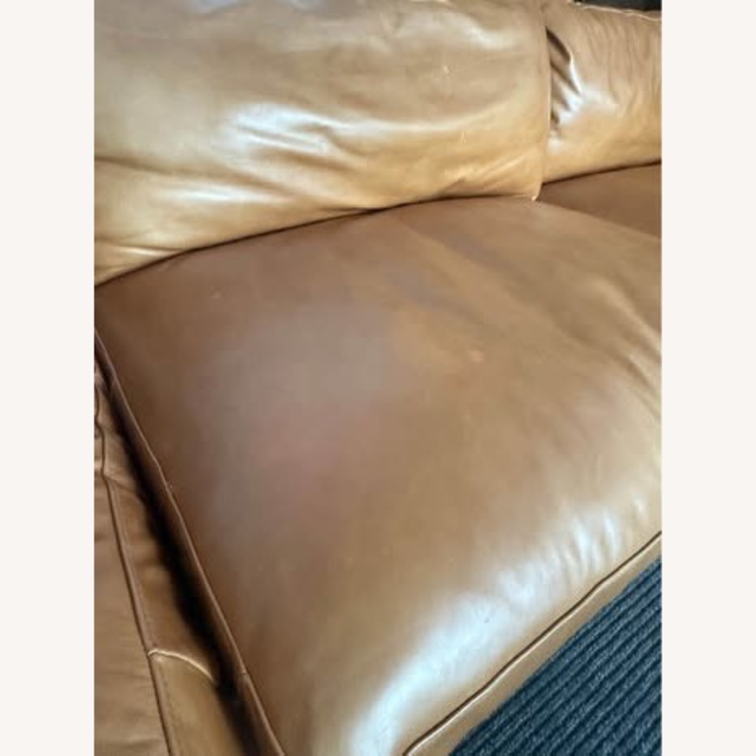 Crate & Barrel Wells Grande Leather Sofa + Ottoman – Cayenne - image-5