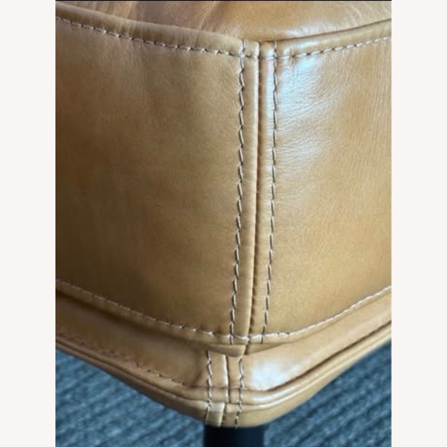 Crate & Barrel Wells Grande Leather Sofa + Ottoman – Cayenne - image-4