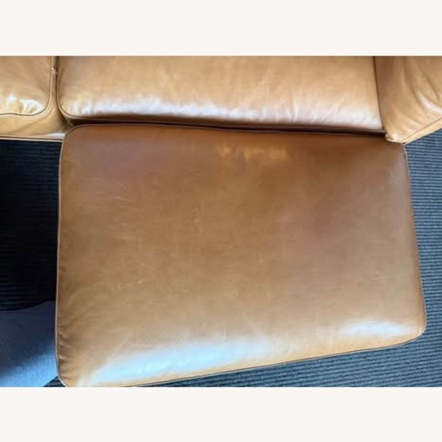 Crate & Barrel Wells Grande Leather Sofa + Ottoman – Cayenne - image-8