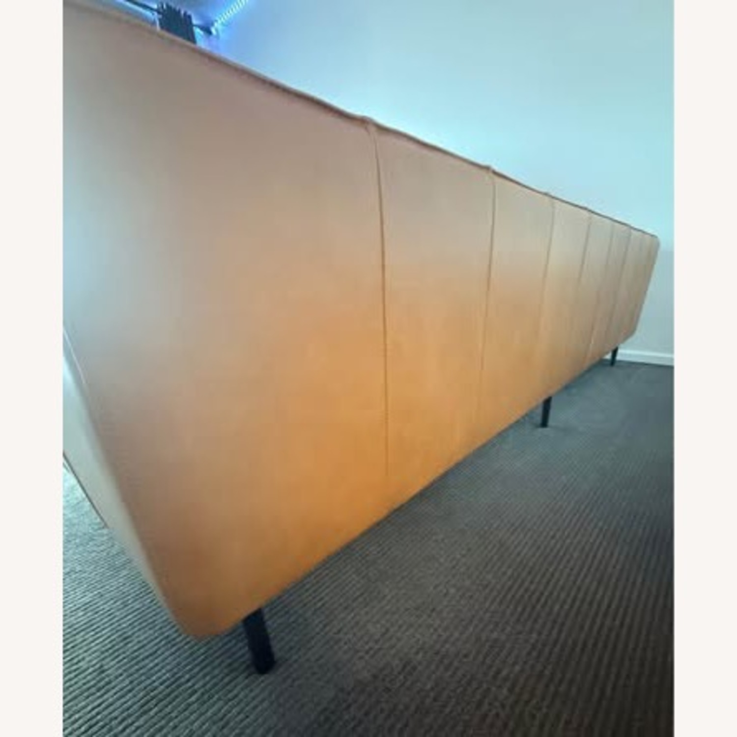 Crate & Barrel Wells Grande Leather Sofa + Ottoman – Cayenne - image-6