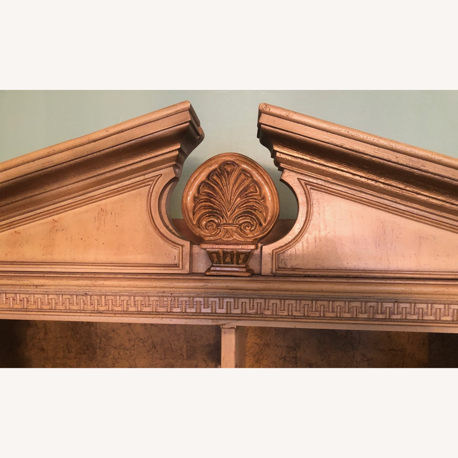 Vintage Carved Wood Lighted China Cabinet Hutch - image-18