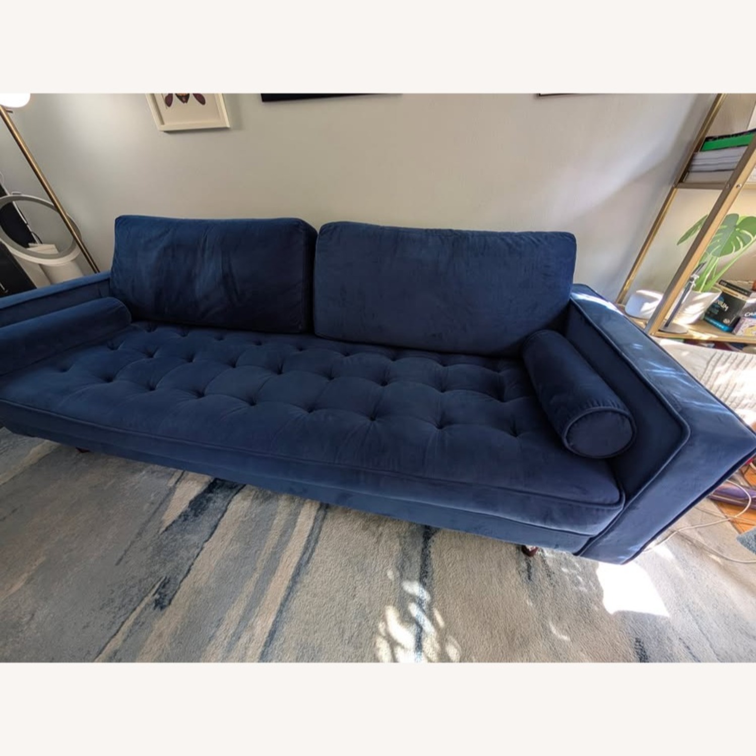 Blue Velvet Sofa - 3 seater - image-3