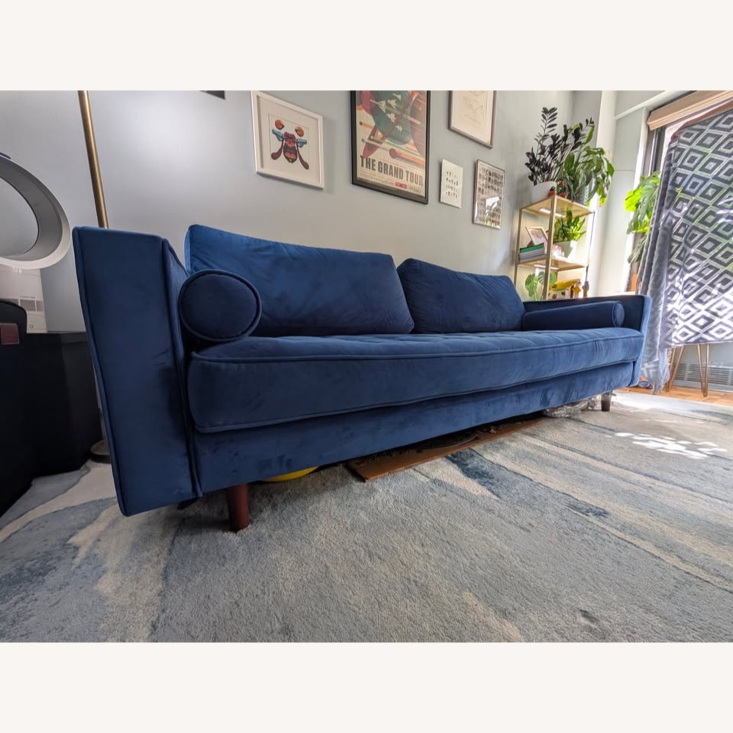 Blue Velvet Sofa - 3 seater - image-2