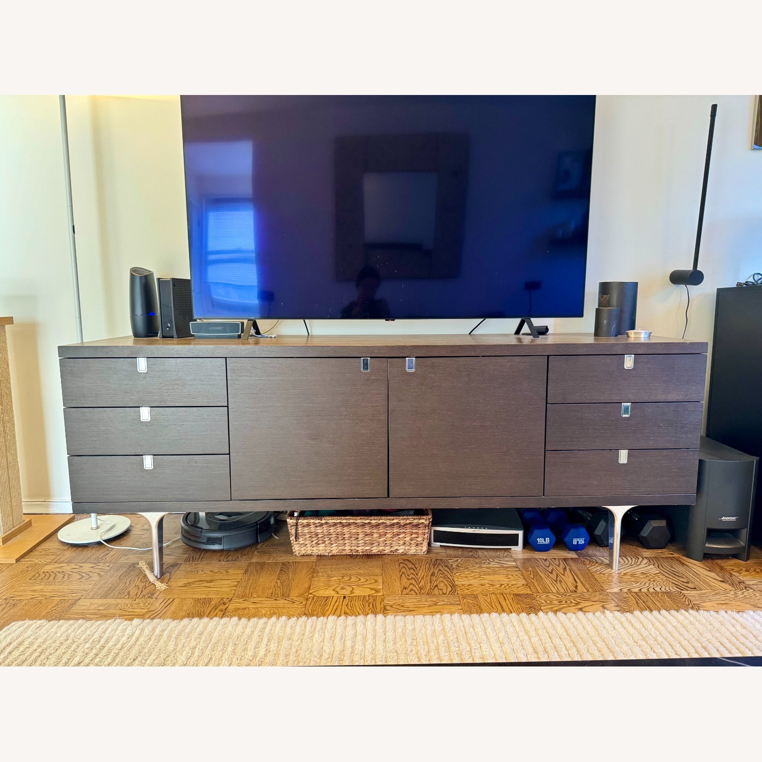 Potocco Dark Brown Wood Sideboard - image-1