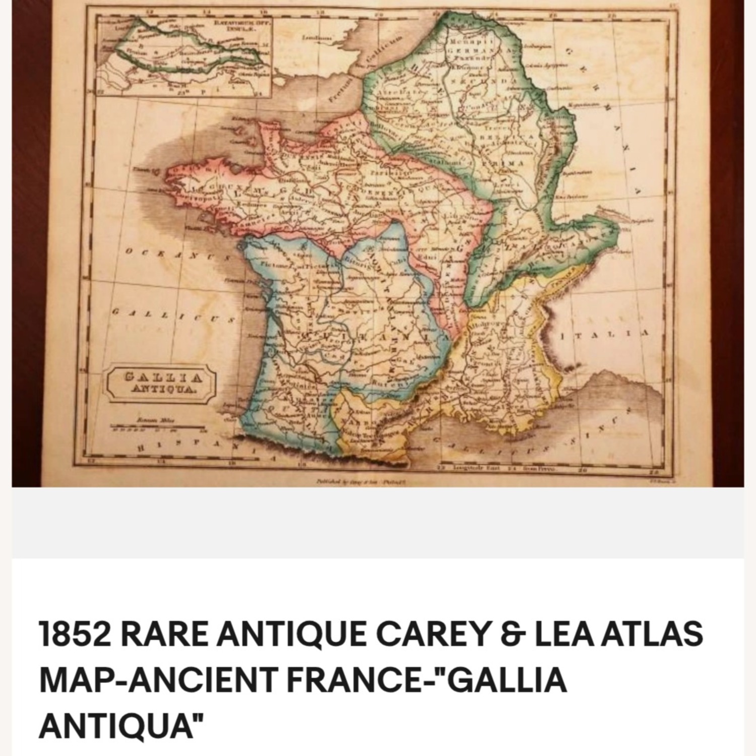 Rich Colors Antique 1800 French Map - image-3