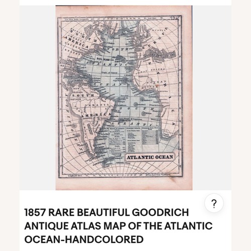 Used Vintage/Antique Finds Map 1800 Wall Decor for sale on AptDeco