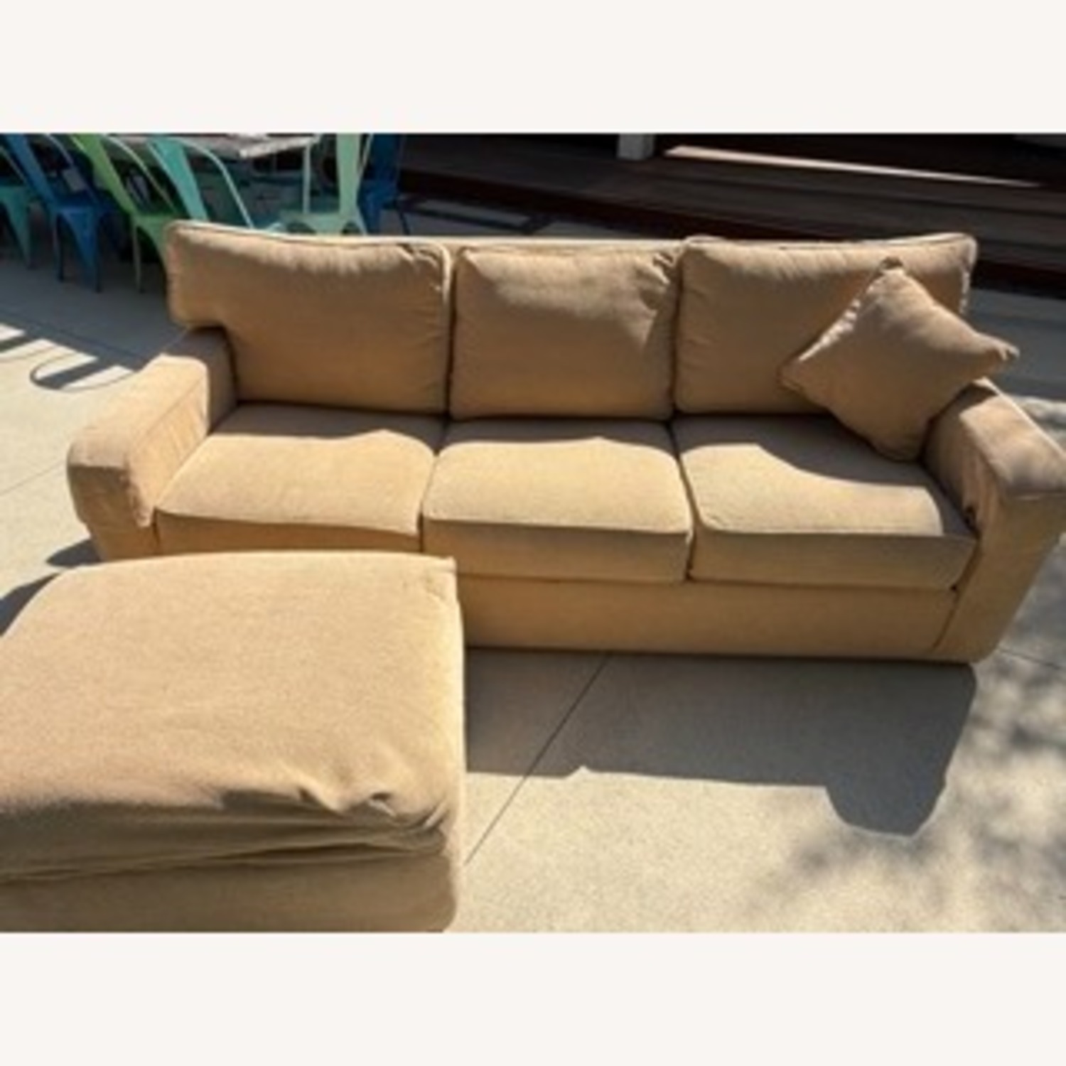 Ethan Allen Bennett 3 Seat Sofa and Ottoman - image-12