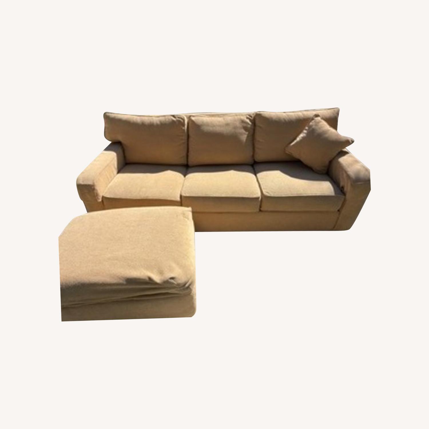 Ethan Allen Bennett 3 Seat Sofa and Ottoman - image-0