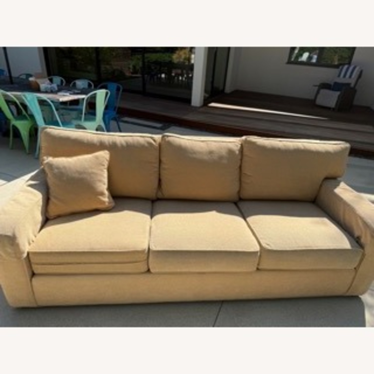 Ethan Allen Bennett 3 Seat Sofa and Ottoman - image-8