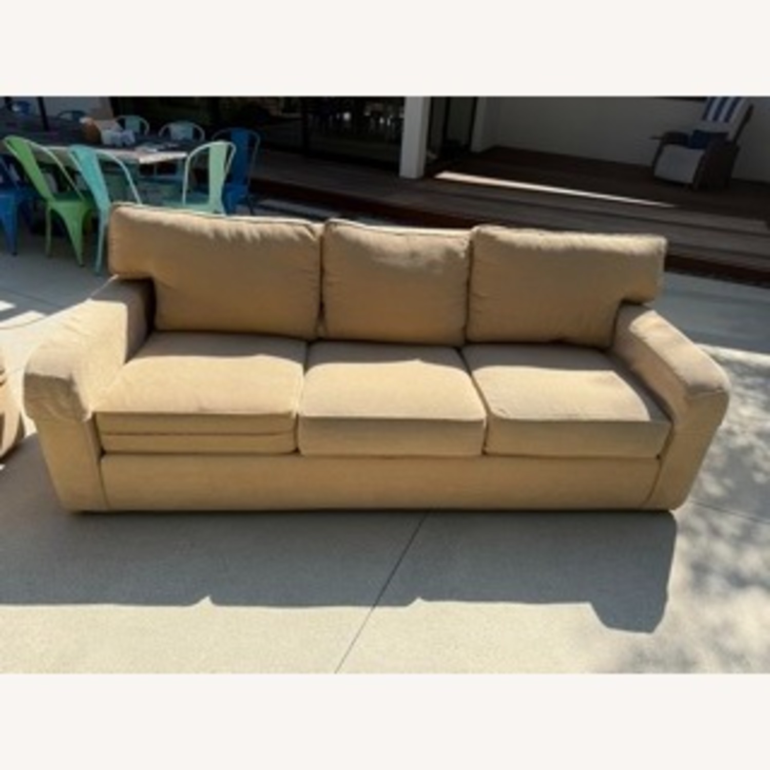 Ethan Allen Bennett 3 Seat Sofa and Ottoman - image-1