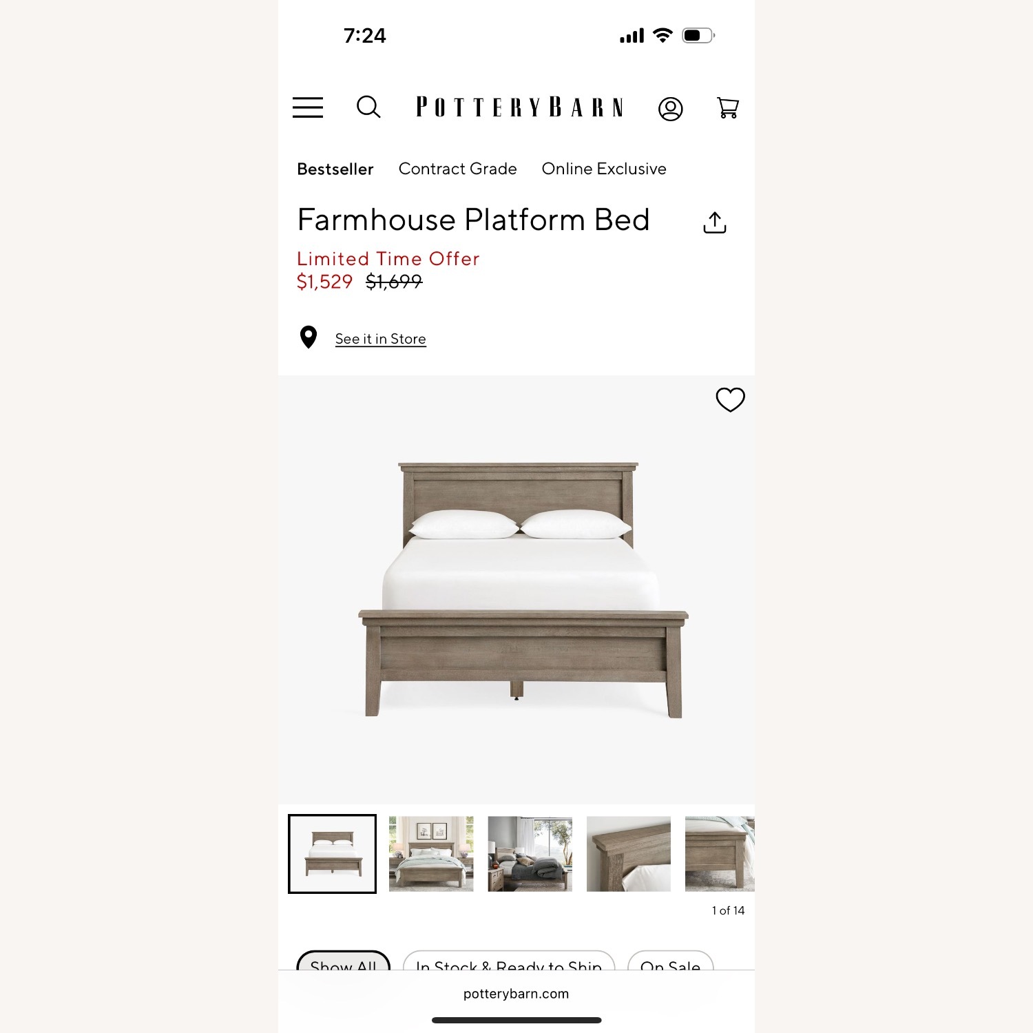 Pottery Barn Farmhouse Platform Bed - image-8