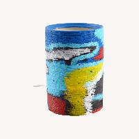 Vintage Abstract Color Burst Ceramic Table Lamp