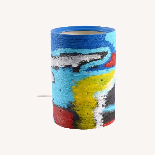 Used Vintage  Abstract Color Burst Ceramic Table Lamp for sale on AptDeco