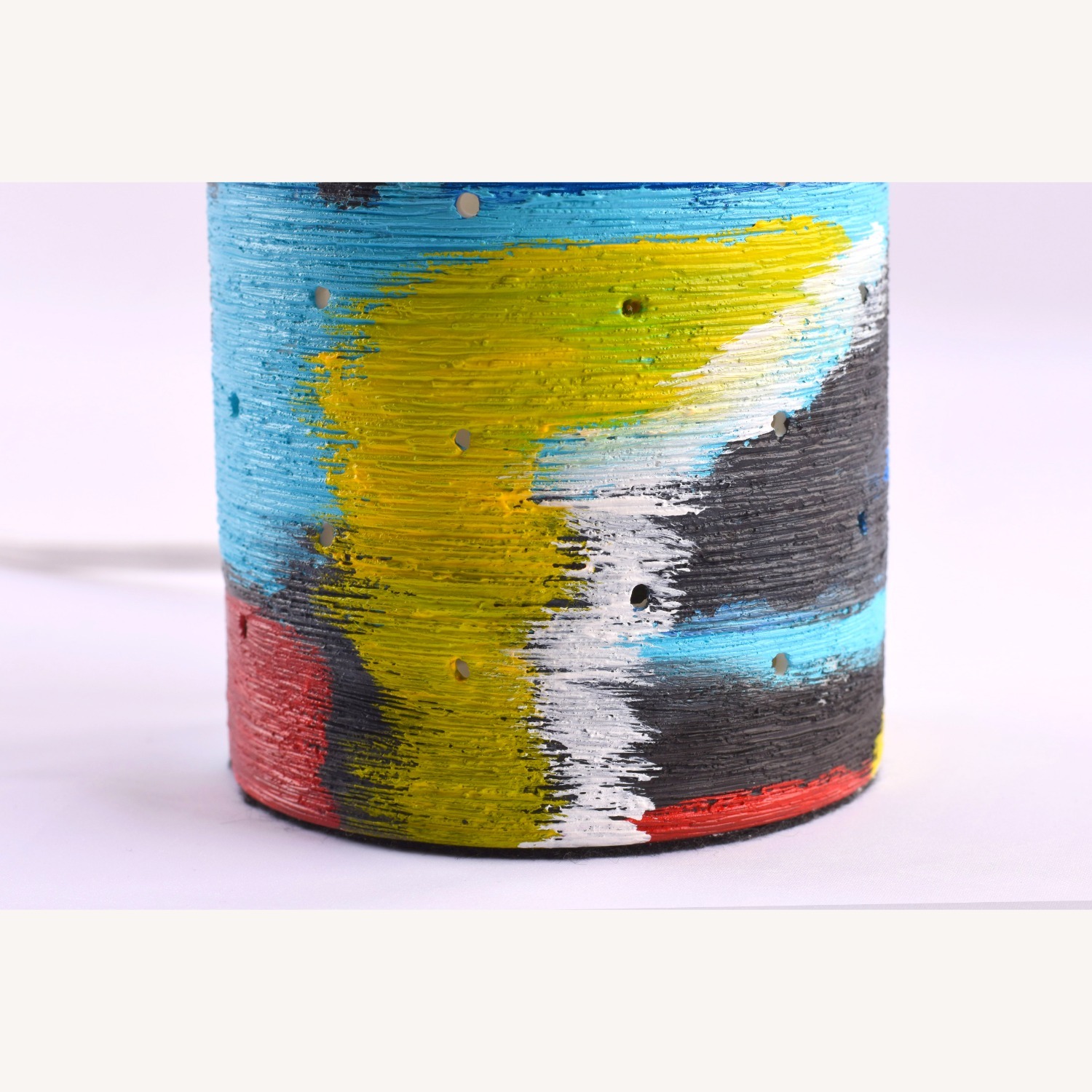 Vintage  Abstract Color Burst Ceramic Table Lamp - image-3