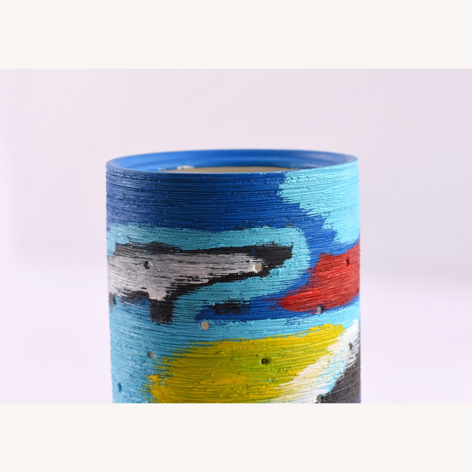 Vintage  Abstract Color Burst Ceramic Table Lamp - image-5