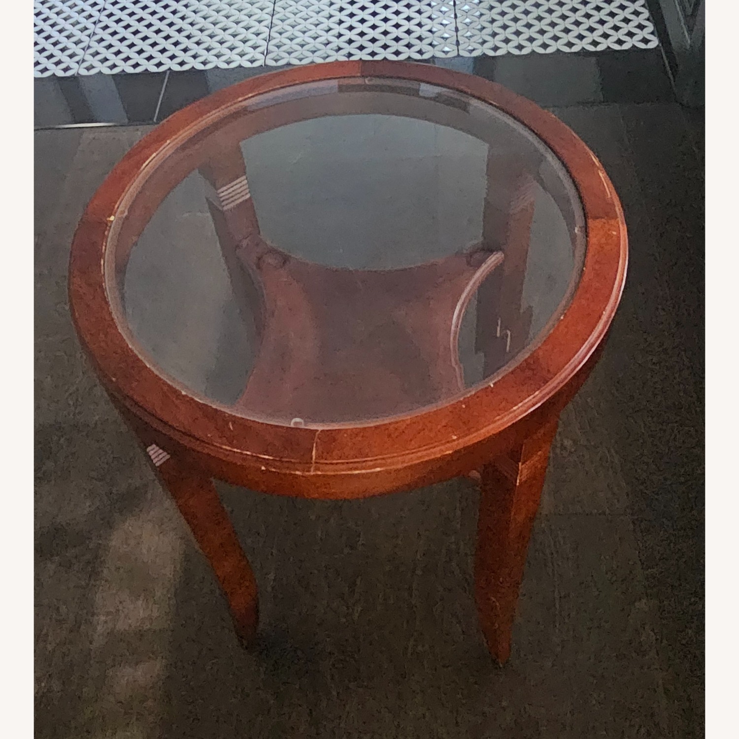 Table 18x24.25" - 1 Shelf - Real Wood Glass - image-2