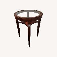 Table 18x24.25" - 1 Shelf - Real Wood Glass