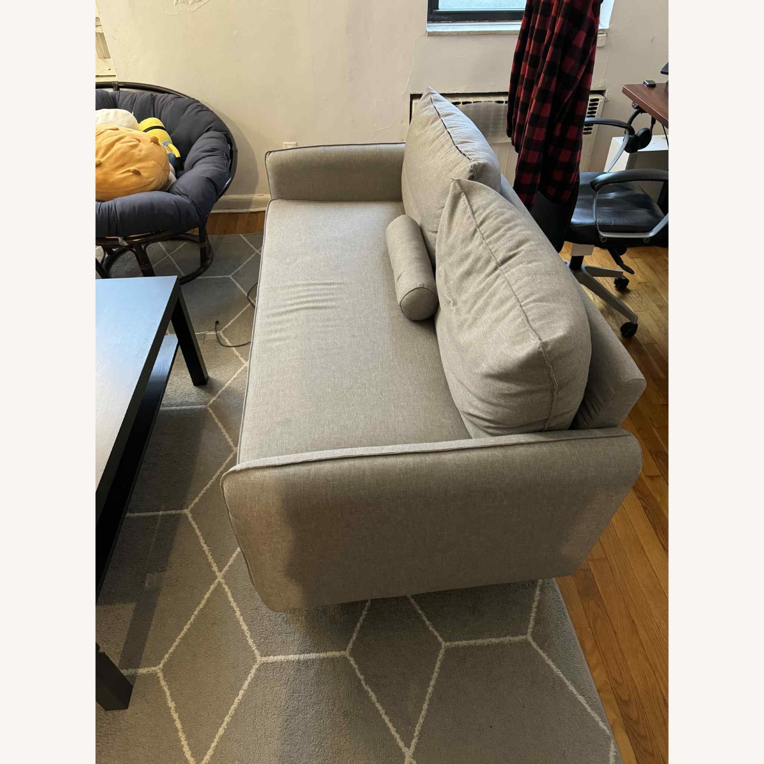 Light Gray Fabric 2 Seater Sofa - image-3
