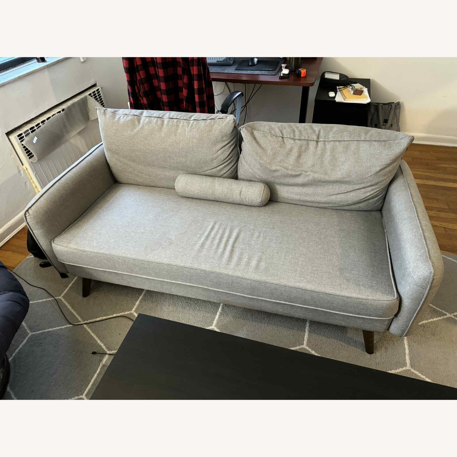 Light Gray Fabric 2 Seater Sofa - image-1