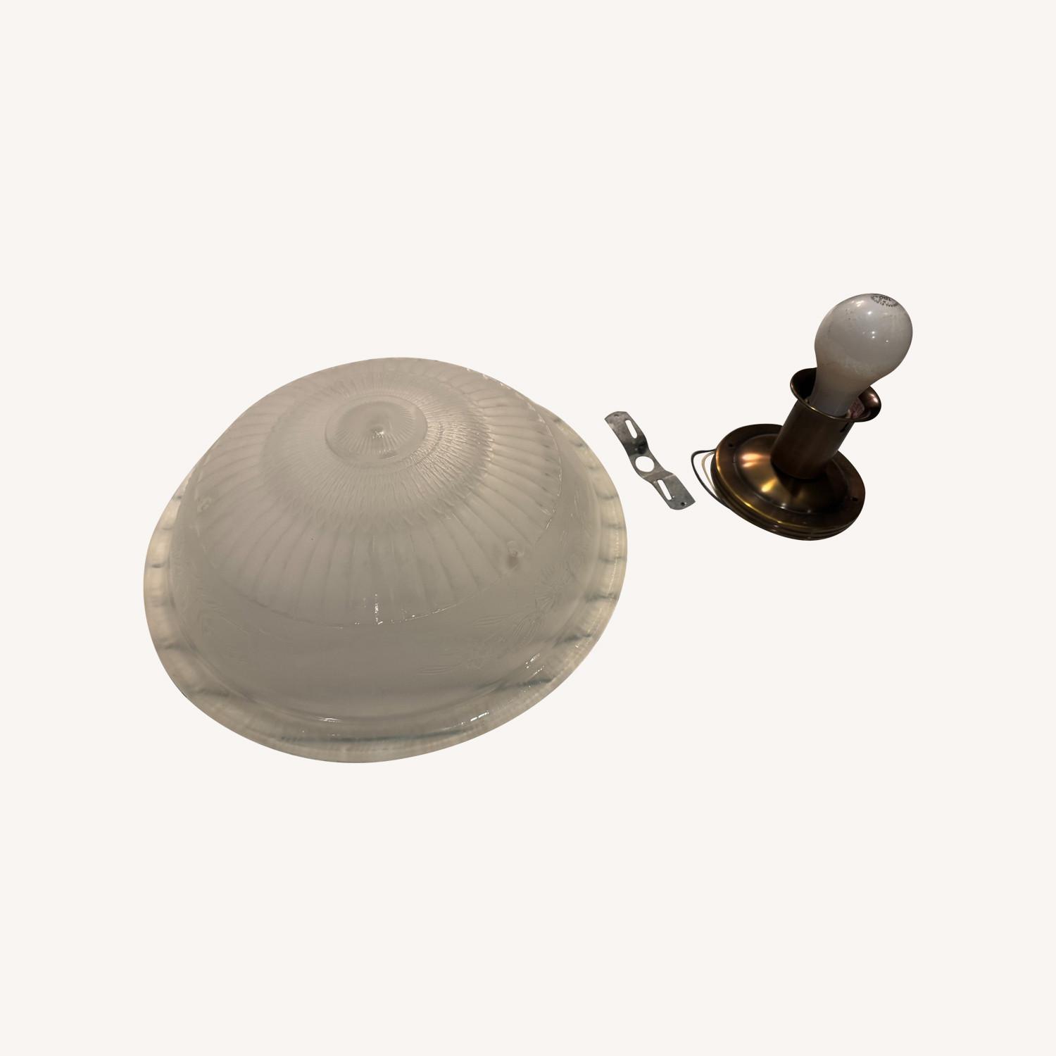 Vintage / Antique White Glass Ceiling Lamp - image-0