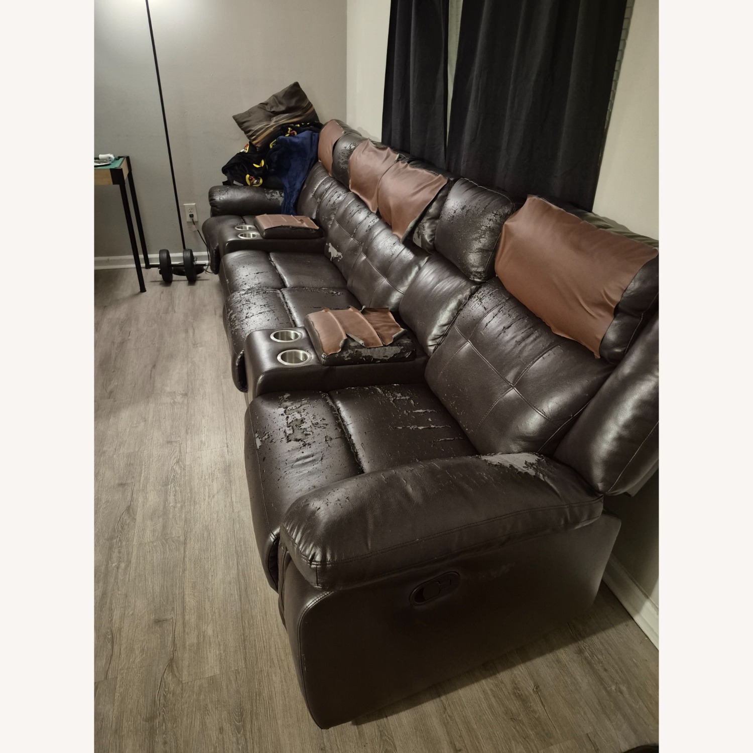 Dark Brown Leather 2 Piece Sectional - image-5