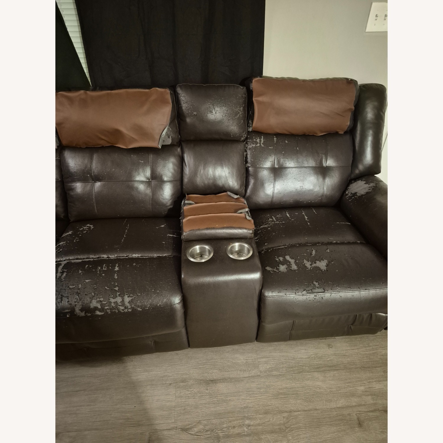 Dark Brown Leather 2 Piece Sectional - image-4