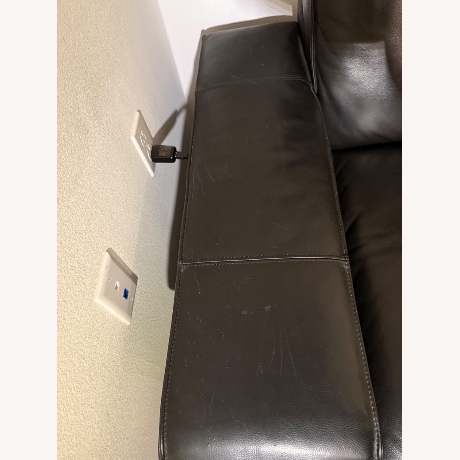 IKEA Kivik Black Leather Loveseat - image-2