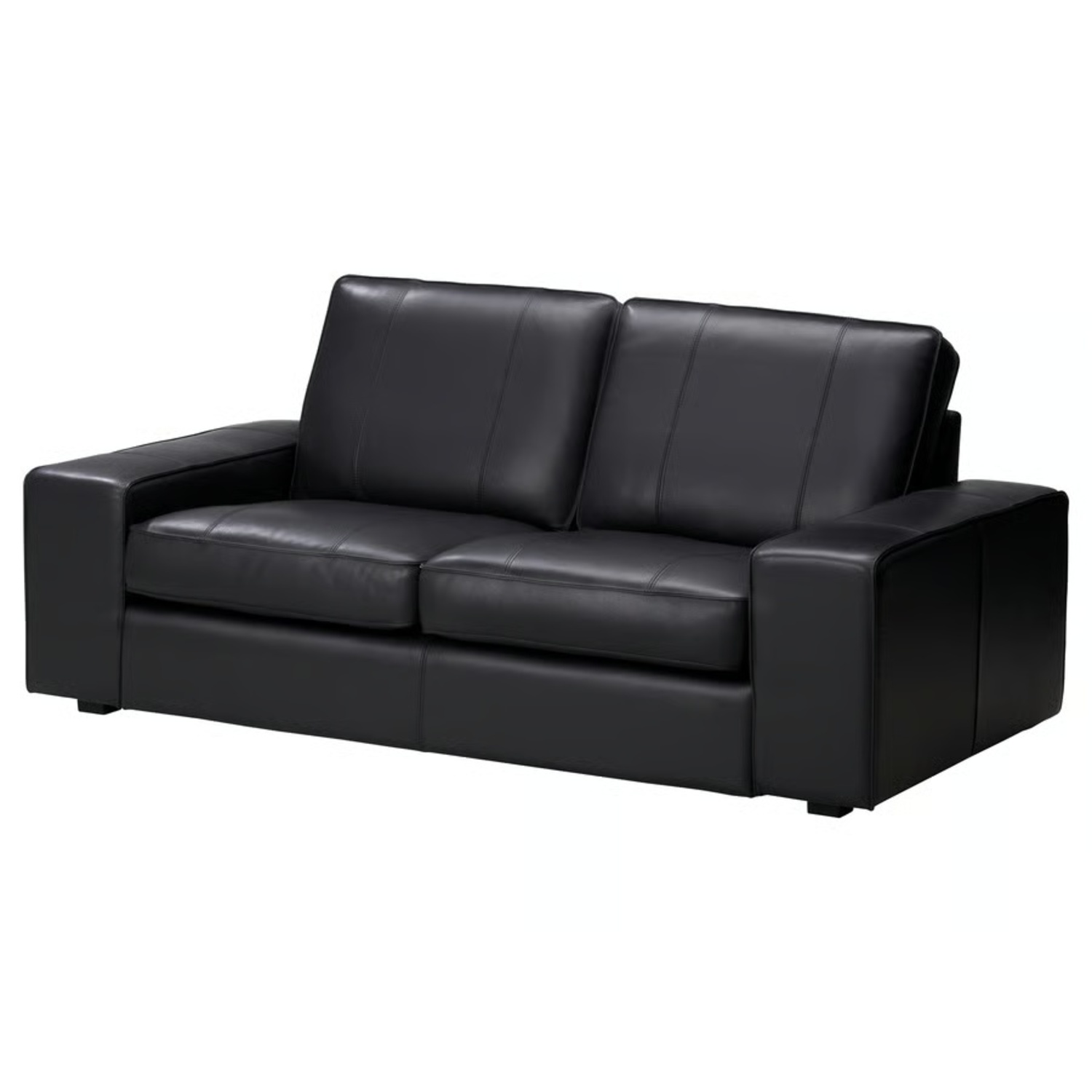 IKEA Kivik Black Leather Loveseat - image-4