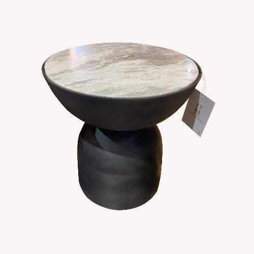 Used Four Hands Corbett River Grey Marble Side Table for sale on AptDeco